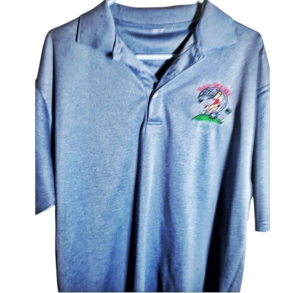 Men’s Ball Chasers Blue Polo‎ Shirt Size Large - Picture 2 of 5